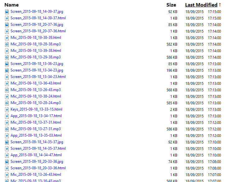 Keylog result